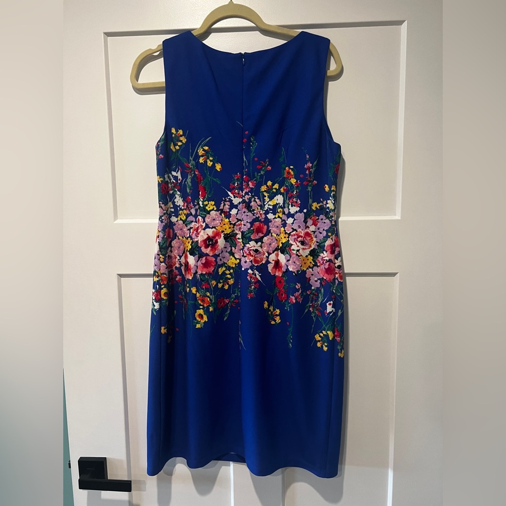 Alyx Blue Pink Sheath Mini Dress Crew Neck Sleeveless